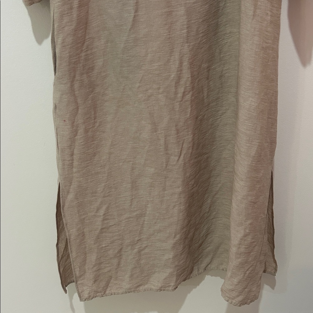 Zara Beige Midi Dress with Black Tie Belt - Picture 7 of 10